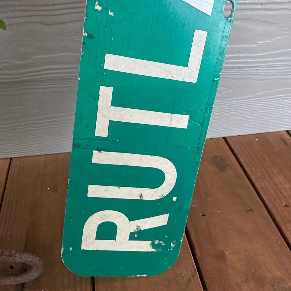Retired Street Sign 1800 Block Rutland Vintage Decor - Picture 4 of 15